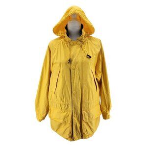 Vintage Brooks Brothers Oversized Yellow Hooded Anorak Jacket Womens Small